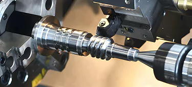 CNC machine cutting metal