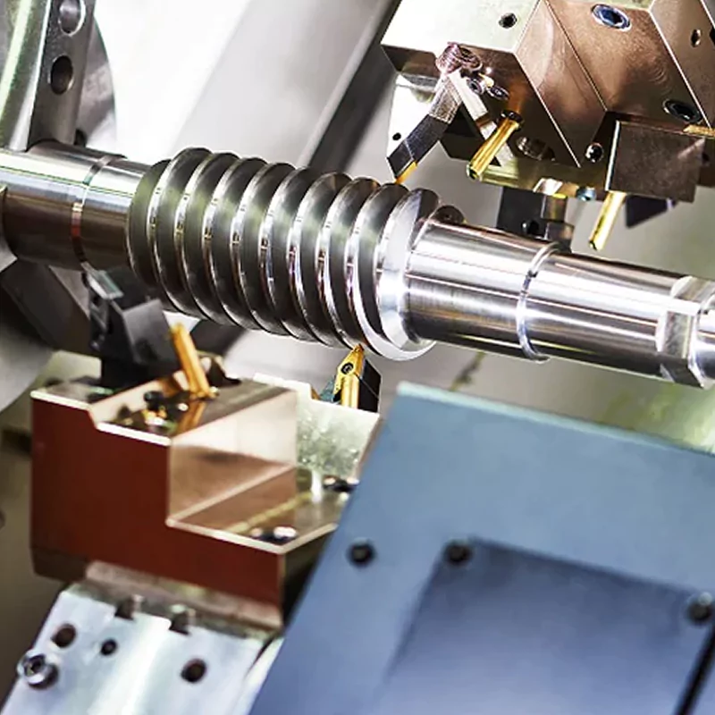 CNC machine cutting metal